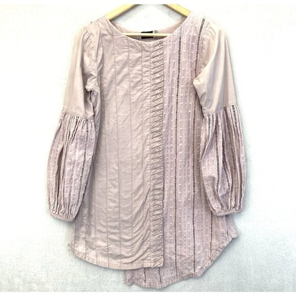 Sana Safinaz Tops - Sana Abbas Beaded Tunic Top Blouse Women's Size Small Lavender Purple Pleated